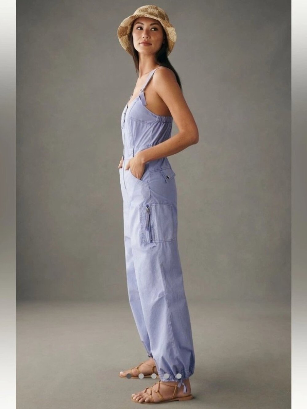 Anthropologie Pilcro Parachute Jumpsuit Sz L - see note Lavender Overalls